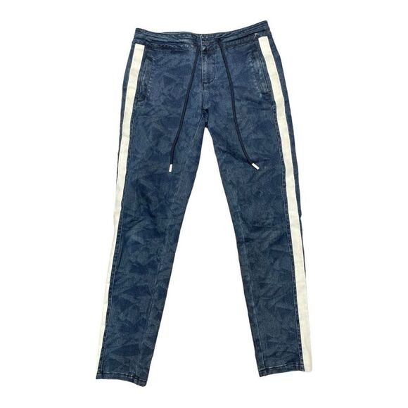 GUESS Women's Serena Peg Leg Track Pant Sz XS Drawstring Striped Casual Elastic - Picture 2 of 7